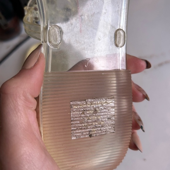 Tory Burch Clear Jelly Sandals with White Logo Accent size 7 - Picture 2 of 2